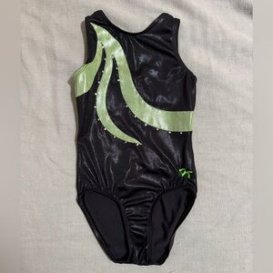 Girls GK Green and Black Leotard CM